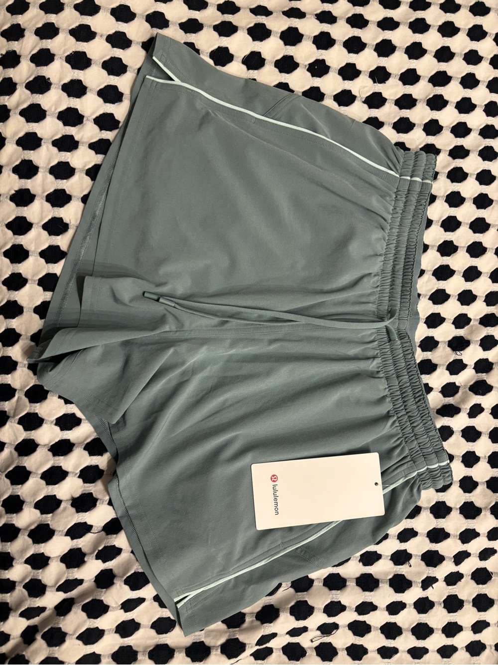 lululemon athletica Sage Green Athletic Shorts with Contrast Piping